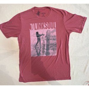 Linksoul The Duke Lit Tee Graphic Men's Pink Golf Surf Short Sleeve Small NWOT